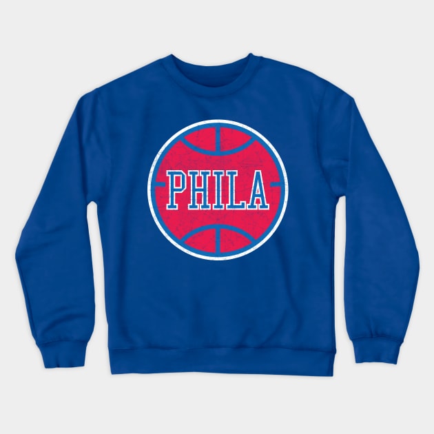 Philadelphia Vintage Basketball Crewneck Sweatshirt by WalkDesigns